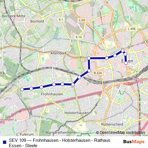 SEV 109 bus Line Map