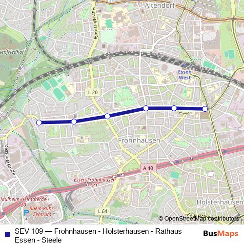 SEV 109 bus Line Map
