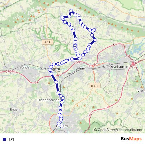 D1 bus Line Map