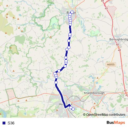 S36 bus Line Map