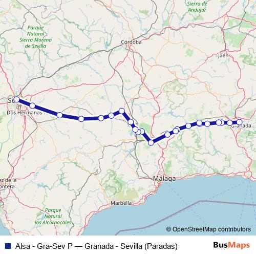 Alsa - Gra-Sev P bus Line Map
