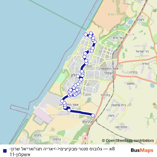 8א bus Line Map
