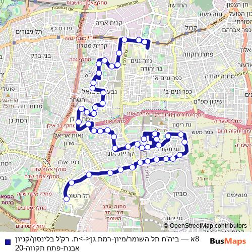 8א bus Line Map