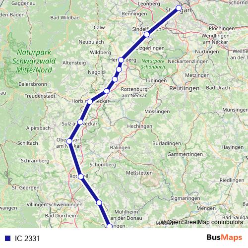 IC 2331 rail Line Map