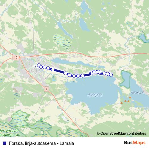 Forssa, linja-autoasema - Lamala bus Line Map