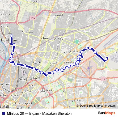 Minibus 28 bus Line Map