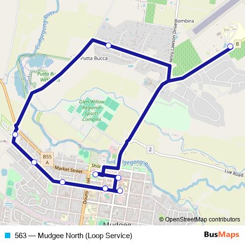 563 bus Line Map