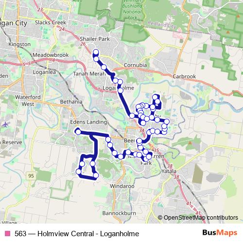 563 bus Line Map