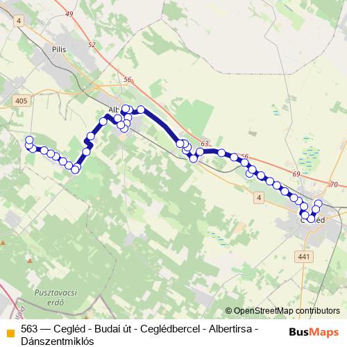 563 bus Line Map