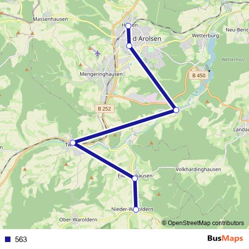 563 bus Line Map