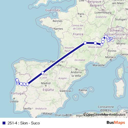 251-4 : Sion - Suco bus Line Map