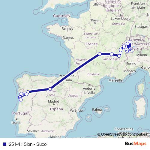 251-4 : Sion - Suco bus Line Map