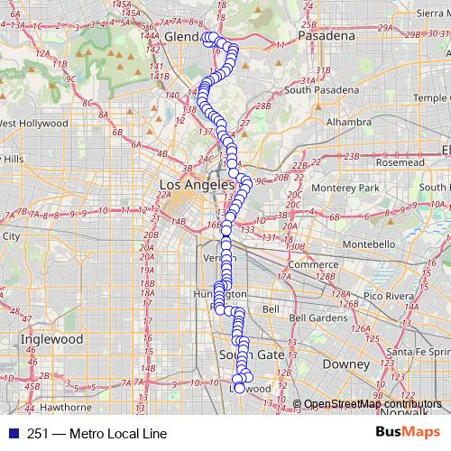 251 bus Line Map