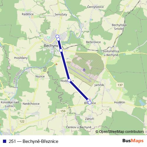 251 bus Line Map