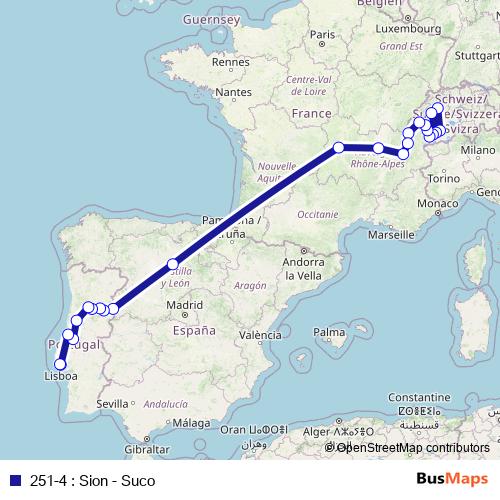 251-4 : Sion - Suco bus Line Map