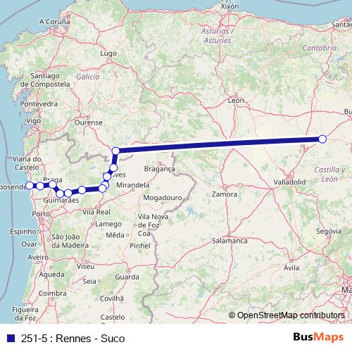 251-5 : Rennes - Suco bus Line Map