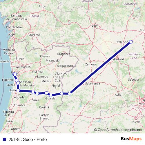 251-8 : Suco - Porto bus Line Map