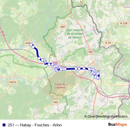251 bus Line Map