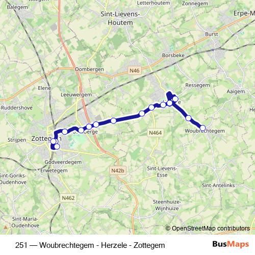 251 bus Line Map