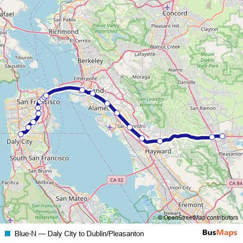 Blue-N metro Line Map