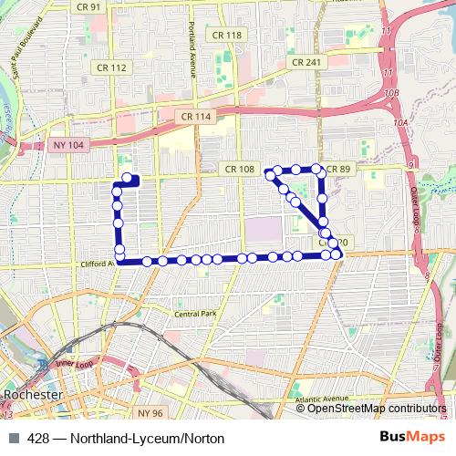 428 bus Line Map