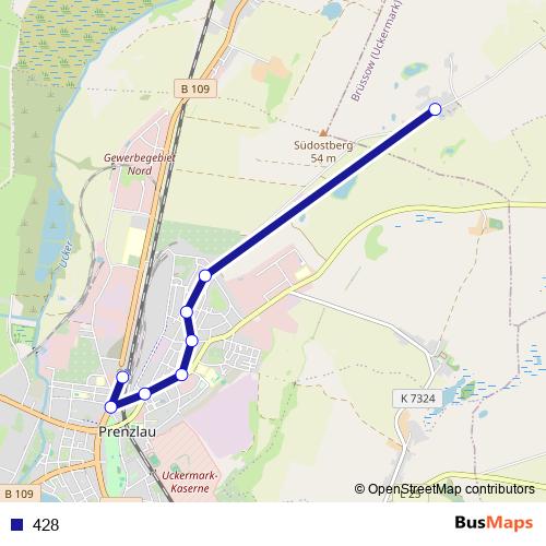 428 bus Line Map