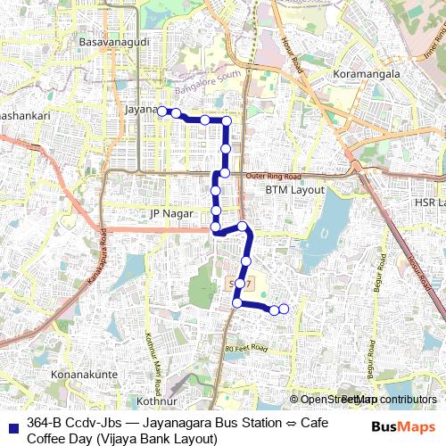 364-B Ccdv-Jbs bus Line Map