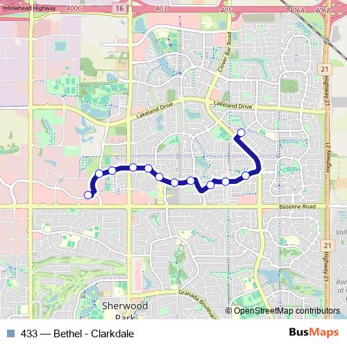 433 bus Line Map