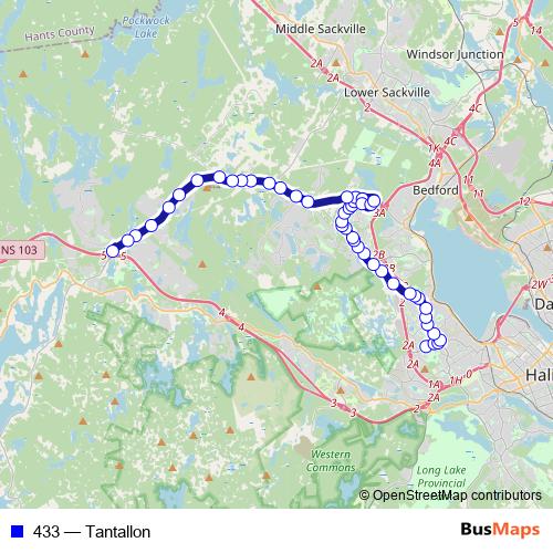 433 bus Line Map