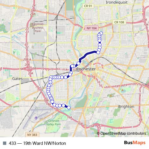433 bus Line Map