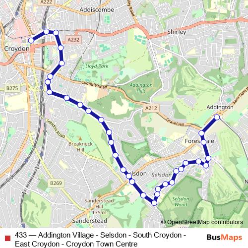 433 bus Line Map