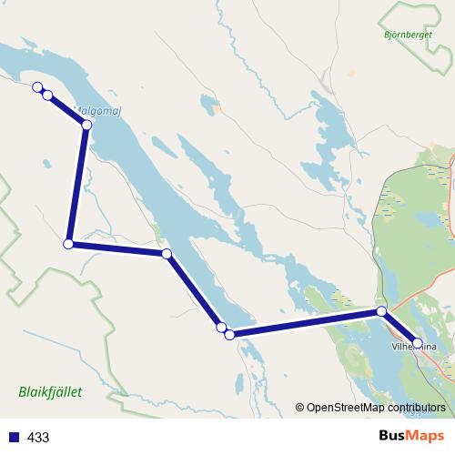 433 bus Line Map