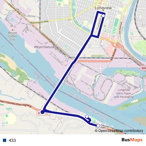 433 bus Line Map