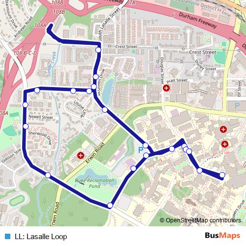 LL: Lasalle Loop bus Line Map