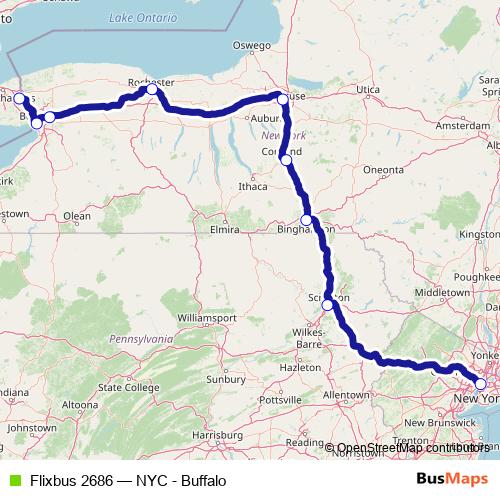 Flixbus 2686 bus Line Map