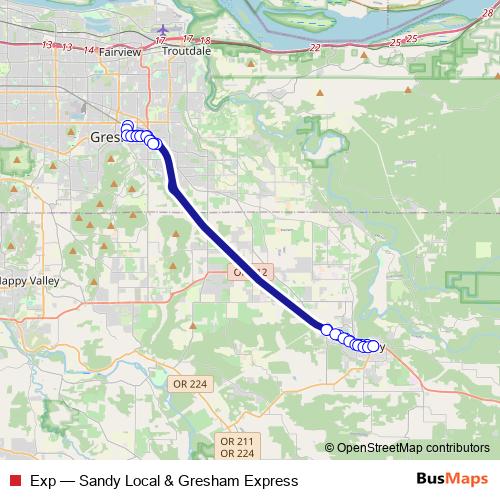 Exp bus Line Map