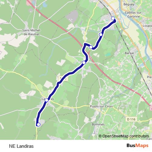 NE Landiras bus Line Map