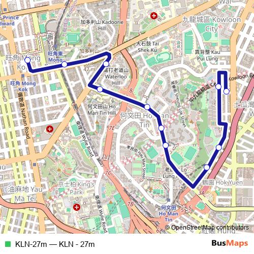 KLN-27m bus Line Map