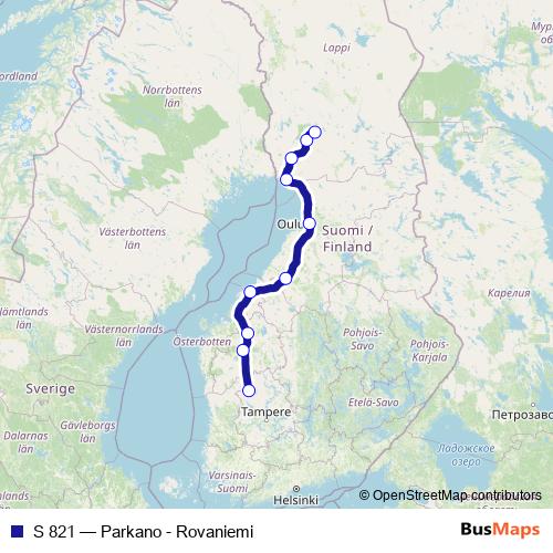 S 821 rail Line Map