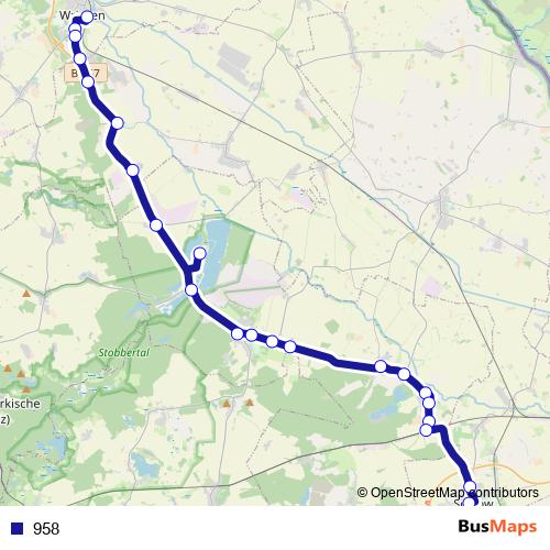958 bus Line Map