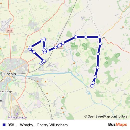958 bus Line Map