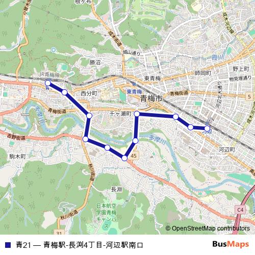 青21 bus Line Map
