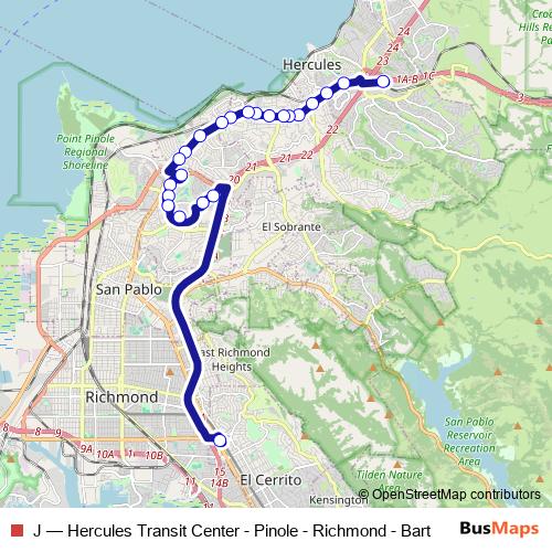 J bus Line Map