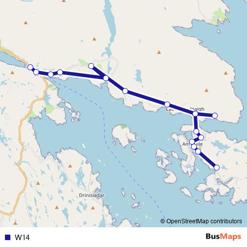 W14 bus Line Map