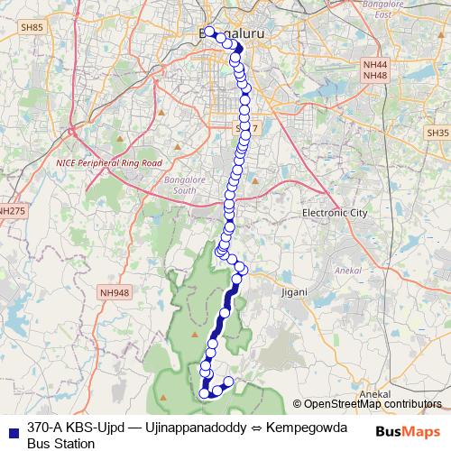 370-A KBS-Ujpd bus Line Map
