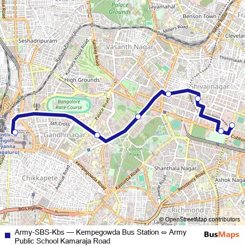 Army-SBS-Kbs bus Line Map