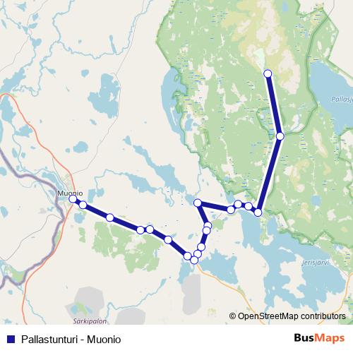 Pallastunturi - Muonio bus Line Map