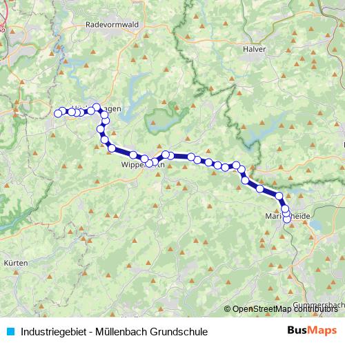 Industriegebiet - Müllenbach Grundschule tram Line Map