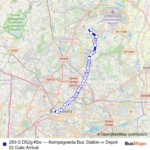 293-S D52g-Kbs bus Line Map