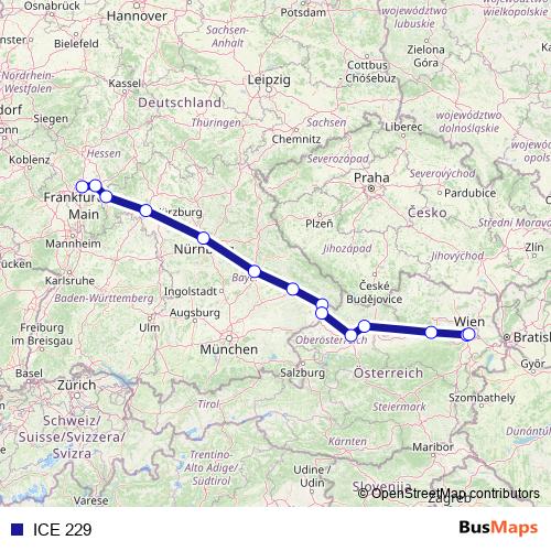 ICE 229 rail Line Map